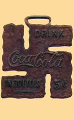 Coca-cola swastika lucky watch fob